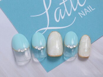 ラテネイル(Latte Nail)/パステルグリーン　定額Ｌ