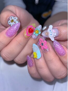 ホランイネイル(HORANGI NAIL)/フリーアートM+有料パーツ