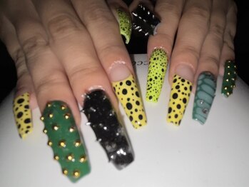 海外ネイル/長さだし/ドット