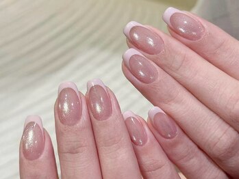 クラネイル(KURA_NAIL)/ピンクフレンチマットネイル