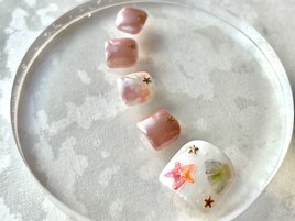 貝殻夏ネイル