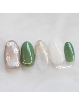 たゆ ネイル(たゆnail)/パラジェルフラワーホロネイル