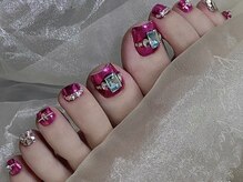 モアグラム 渋谷道玄坂店(More Glam)/フット　ミラーネイル埋め尽くし