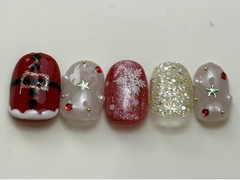 ネイルメゾン 天神店(NAIL MAISON)/クリスマスサンタ雪¥8800