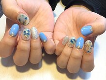 マール(MeaR)/ブルーお花ネイル♪