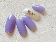 ネイルアンドアイラッシュ ボネール 銀座店(lash Bounail)/ワンカラー　フラワー　押し花