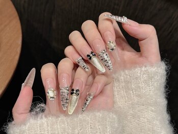 ビジューネイル(bijou nail)/ツイードネイル
