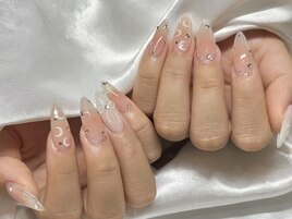 リボン×チークネイル