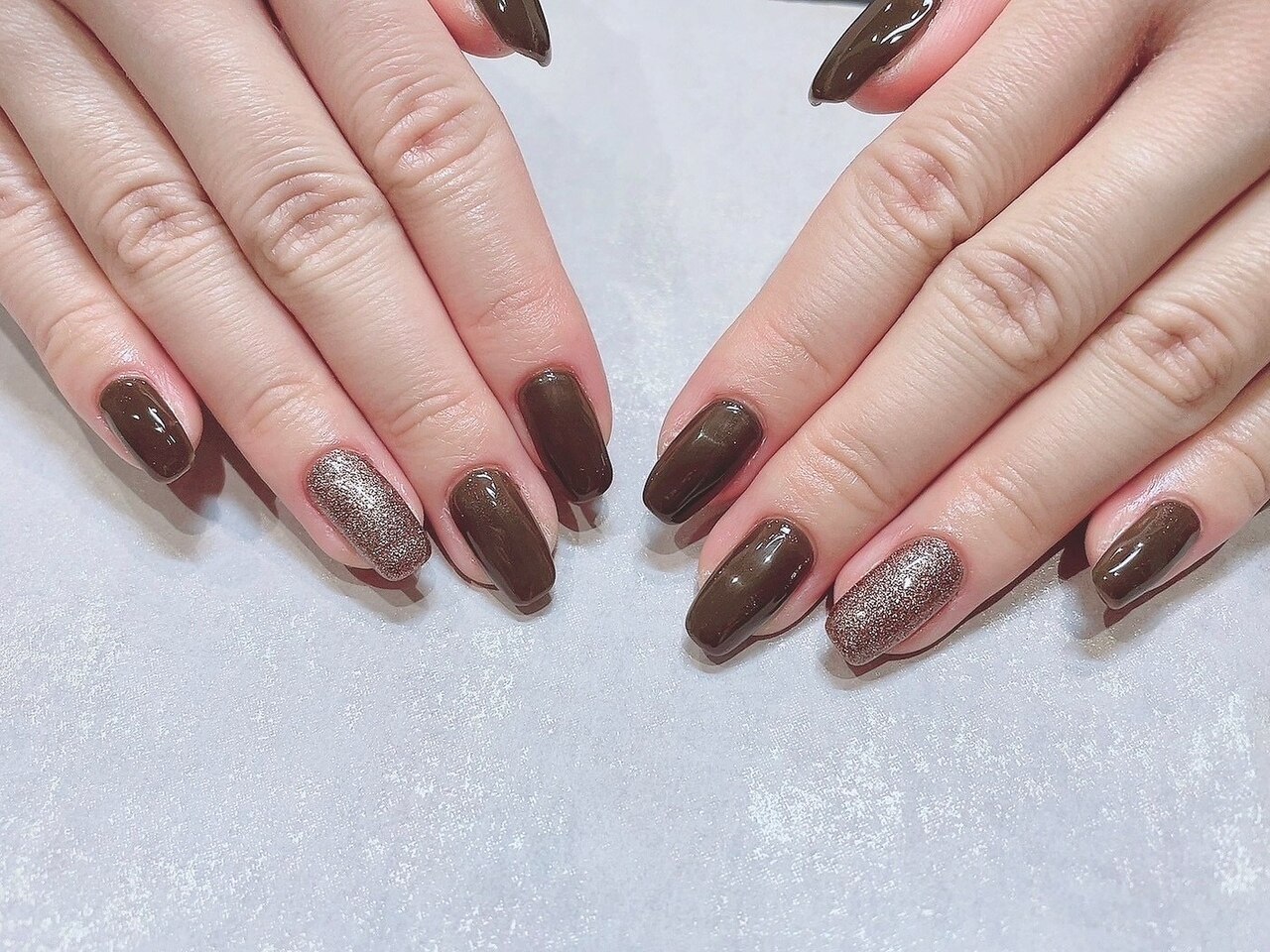 チョコ。 ネイルチップ 送料無料】ネイルチップ/付け爪/抹茶/カーキ/ブラウン/ベージュ