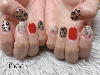 モア(moa)/レオパード　赤　マグネット