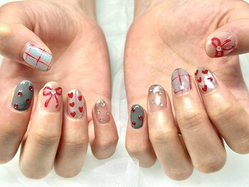 ネイルネージュ 錦糸町(Nail Neige)/持ち込み（ハート/チェック)