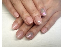 ワンポイントオーロラネイル