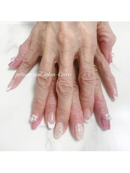 クレセ(Crece)/ビジューフレンチネイル