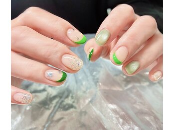 ジュベルビューティー(Jebel Beauty)/グリーン☆カラーフレンチ