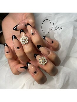 クリア(Clear)/黒フレンチ