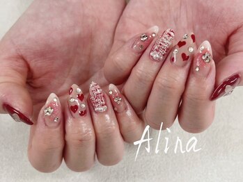エリナネイルサロン池袋(Alina Nail Salon)/持ち込みデザインハートデザイン