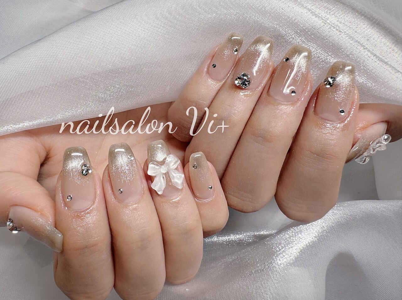 ネイルチップ ワンホン 韓国 推し ツイード フレンチ 埋めつくし