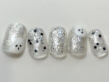 ネイルメゾン 天神店(NAIL MAISON)/ハロウィンおばけラメ¥7000