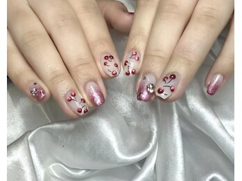 プリュム(plume)/さくらんぼネイル