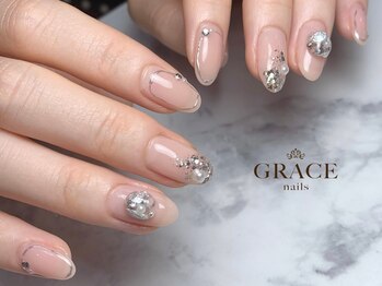 グレース ネイルズ(GRACE nails)の写真/【上本町3分】ワンランク上の大人女性が満足する丁寧ケア&デザイン力☆お客様1人1人に合わせたジェル使用◎