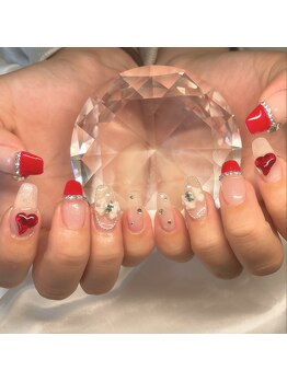 レッド×ぱっつんフレンチ