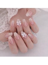 nail.S東花園店 ワンカラー/パラジェルネイル/マグネット/フィルイン/長さだし/フット/リボンネイル/ピンクラメネイル