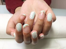 爽やか☆春のミントグリーンnail