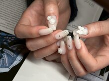 アース コアフュールボーテ 富山婦中店(EARTH coiffure beaute)/ホワイトデザインネイル ￥12500