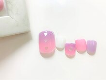 ネイルサロン アミ(Amie)/ピンク×パープル２トーングラデ