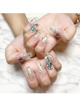 リミズネイルビューティー 名駅店(RimisNailxbeauty)/【美爪育成】長さ出し＋アート