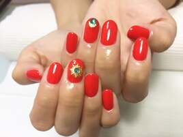 鮮やか！春のレッドnail
