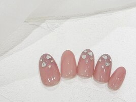 ハートホロネイル/ピンクネイル