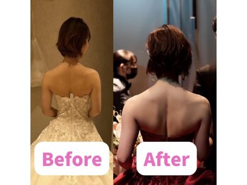 ボディキュア ブライダル美容整体 大阪梅田/姿勢で変わるドレス姿★/大阪