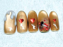 バレンタインマグネットネイル
