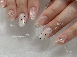 キラキラ☆レースドットネイル