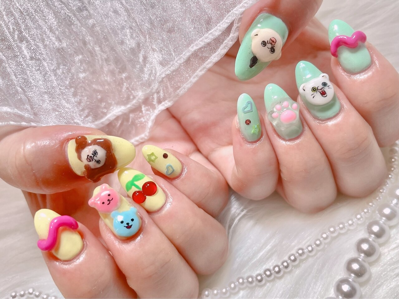 3dネイルパーツ オーダー ネイル ミニチュア デコパーツ 女の子 3dネイルパーツ オーダー くま うさぎ デコパーツ ミニチュア ネイルパーツ