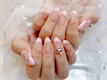 プティ アイビューティ 北浜店(peTiT eyebeauty)/フレンチネイル　ピンク