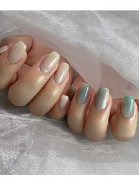 シンプル夏ネイル