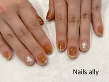 ネイルズアリー 立川店(Nails ally)/ガラスフレンチ×シェル×サマー