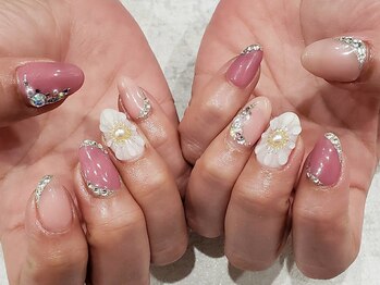 ネイルズアリー 立川店(Nails ally)/ストーン×クリアフラワー
