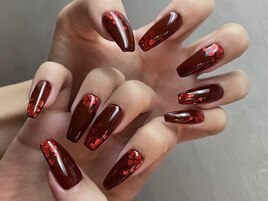 埋め込みハートホロネイル