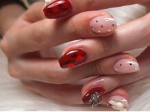 ユコネイル 茨木(Yuko Nail)/持ち込み/リボン/ハートホロ