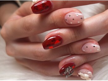 ユコネイル 茨木(Yuko Nail)/持ち込み/リボン/ハートホロ