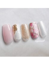 たゆ ネイル(たゆnail)/パラジェル手描き薔薇ネイル