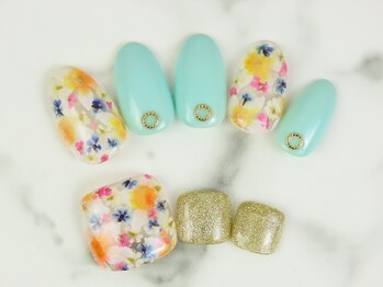 モアニ ヒロオ 渋谷店(MOANI Hiroo)/爽やか夏のフラワーネイル☆