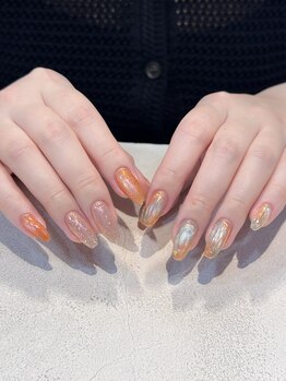 ラトリエジッタ(L atelier JITTA)/オレンジ夏ネイル