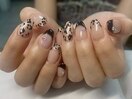 レオパード×フレンチネイル