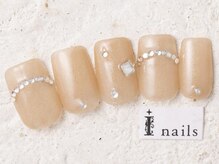 アイネイルズ 新宿店(I nails)/シンプルストーンフレンチ8000円