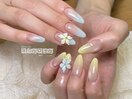 グラデーションフラワーネイル