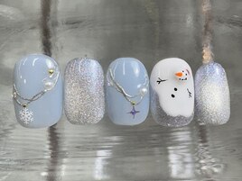 雪だるまネイル　11000円